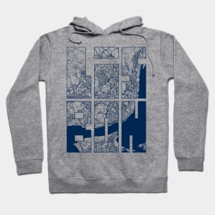 Lisbon, Portugal City Map Typography - Coastal Hoodie